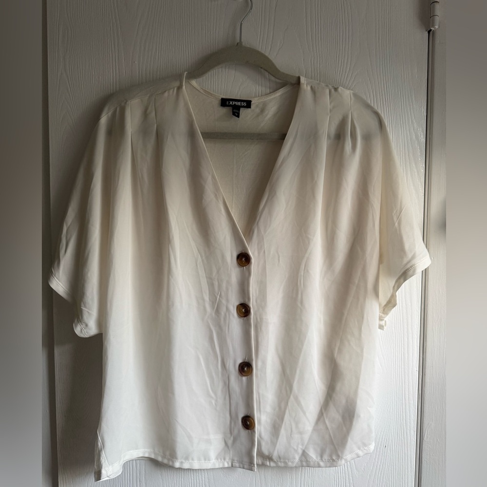 Express Short Sleeve boxy Button Down Shirt